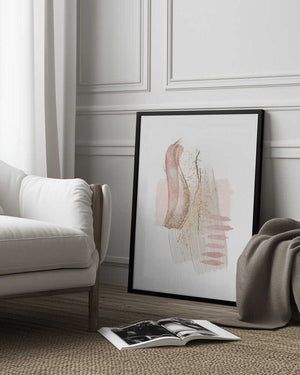 Tablou înramat „Mystical Pink Abstract-3” de Sally Ann Moss