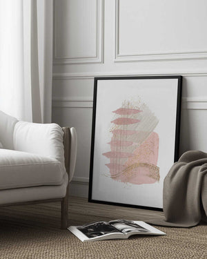 Tablou înramat „Mystical Pink Abstract-2” de Sally Ann Moss