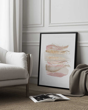 Tablou înramat „Mystical Pink Abstract-1” de Sally Ann Moss