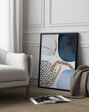 Tablou înramat „Aesthetic Blues-1” de Sally Ann Moss