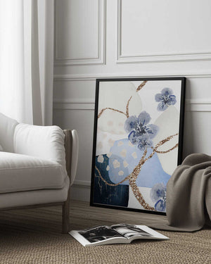 Tablou înramat „Floral Blue-3” de Sally Ann Moss