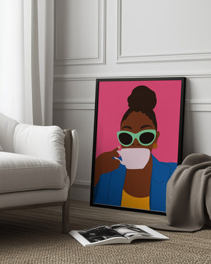 Tablou înramat „Women Drinking Coffee” de Carelle N'guessan