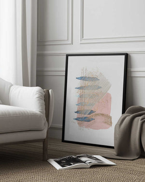 Tablou înramat „Soft Pink Blue 1” de Sally Ann Moss