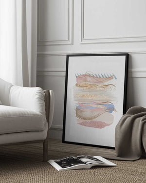 Tablou înramat „Soft Pink Blue 3” de Sally Ann Moss