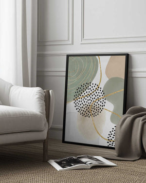 Tablou înramat „Calm green 1” de Sally Ann Moss