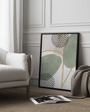 Tablou înramat „Calm green- 4” de Sally Ann Moss
