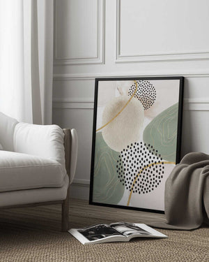 Tablou înramat „Calm green- 3” de Sally Ann Moss