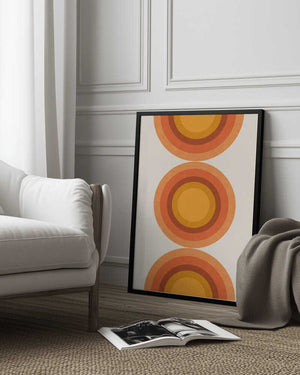 Tablou înramat „Retro Sun Circles” de THE MIUUS STUDIO