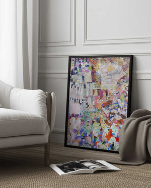 Tablou înramat „covid Spring 36x48 Oil Paint Mixed Media On Canvas” de Alise Loebelsohn