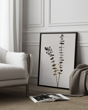 Tablou înramat „Eucalyptus Dark Gold” de Kubistika