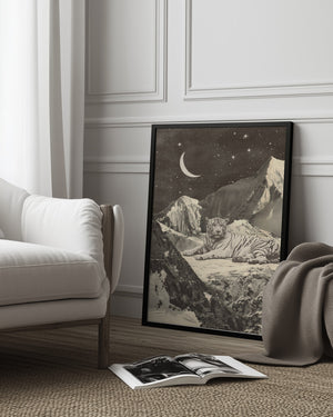 Tablou înramat „Giant White Tiger” de Florent Bodart