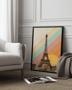 Tablou înramat „Eiffel Tower Rainbow” de Florent Bodart