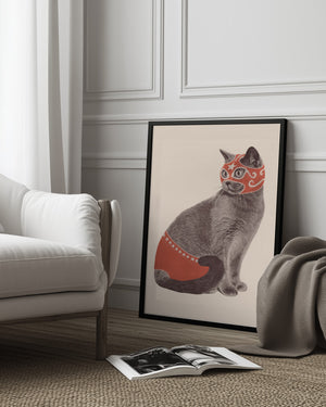 Tablou înramat „Chat Catcheur” de Florent Bodart