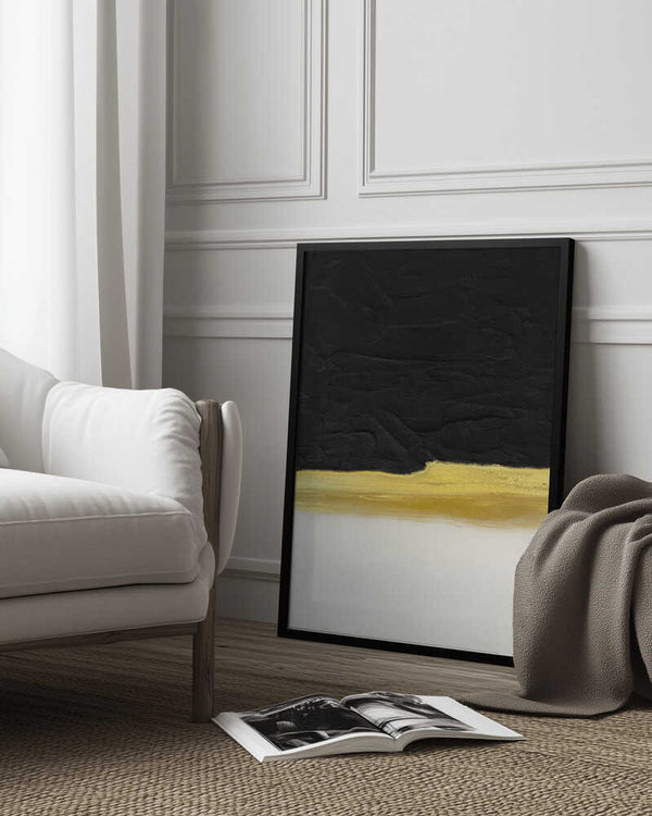 Tablou înramat „Black and White Golden Light” de Alyson Storms