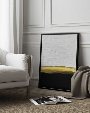 Tablou înramat „Black and White Golden Night” de Alyson Storms