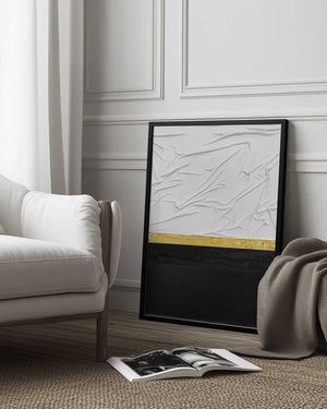 Tablou înramat „Fabric Gold and Black” de Alyson Storms