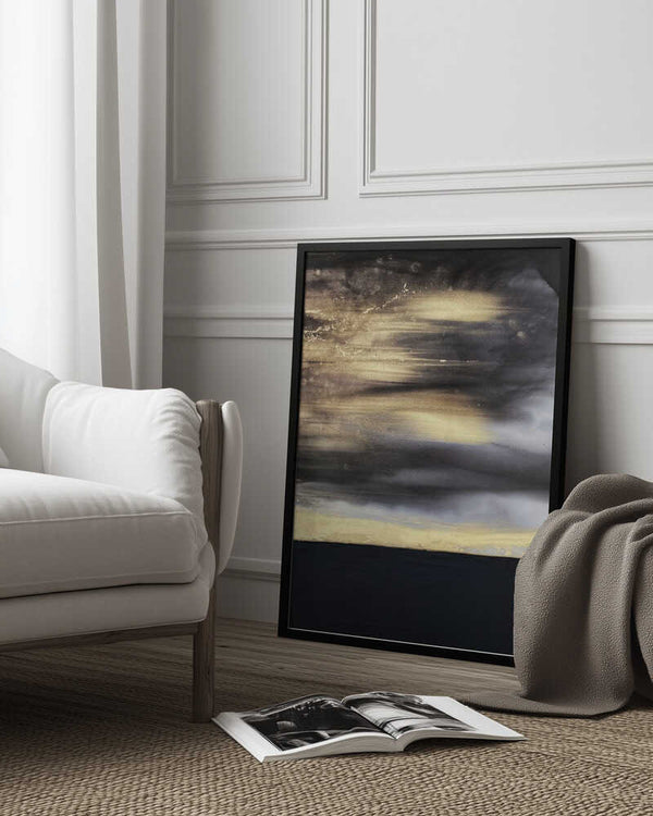 Tablou înramat „Gold Noir” de Alyson Storms