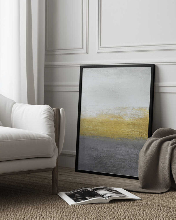 Tablou înramat „Gray and Gold” de Alyson Storms