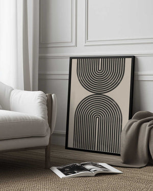Tablou înramat „Black Arch Line Art” de Melloi Art Prints