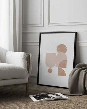 Tablou înramat „Beige Geometric Art” de Melloi Art Prints