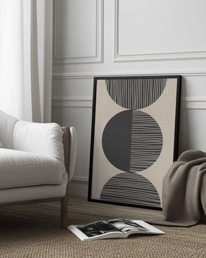 Tablou înramat „Black Circle Art” de Melloi Art Prints