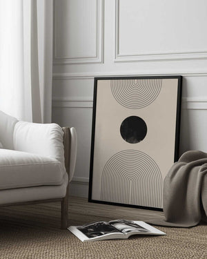 Tablou înramat „Black Arch Line Art” de Melloi Art Prints
