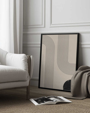 Tablou înramat „Black Minimal Line Art” de Melloi Art Prints