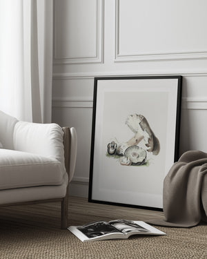 Tablou înramat „Vintage Agaricus Augustus Mushroom 50x70” de Biodiversity Heritage Library