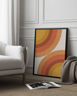 Tablou înramat „Retro Sunburst Waves” de THE MIUUS STUDIO