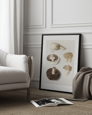 Tablou înramat „Common Meadow Mushroom, Agaricus Campestris Standing” de Anselmus Boëtius De Boodt