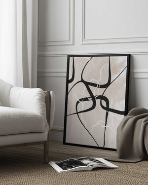 Tablou înramat „White Lines 2” de Sally Ann Moss