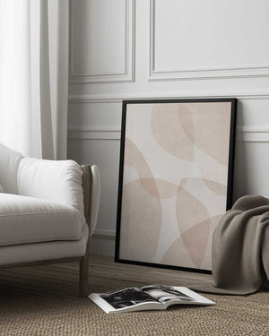 Tablou înramat „Abstract Beige Geometric Art” de Melloi Art Prints
