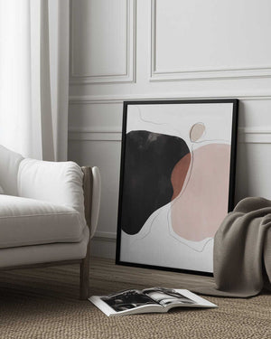 Tablou înramat „Black Pink Abstract Art” de Melloi Art Prints