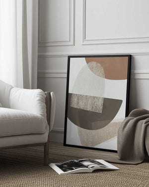 Tablou înramat „Earth Tone Geometric Art” de Melloi Art Prints