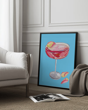 Tablou înramat „Sparkling Rose Gin Cocktail” de Alice Straker