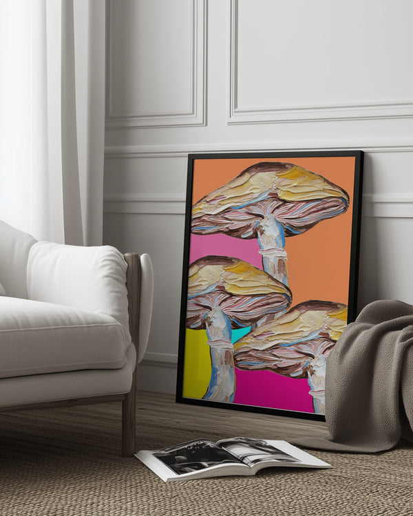 Tablou înramat „Psychedelic Mushrooms” de Alice Straker