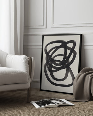 Tablou înramat „Ink Spiral Rings” de Ejaaz Haniff