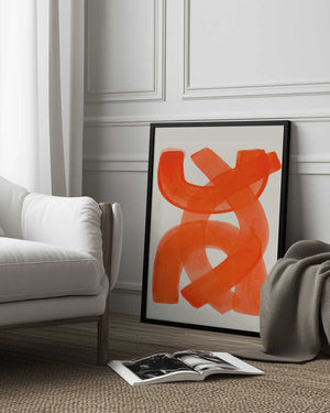 Tablou înramat „Orange Strokes” de Ejaaz Haniff