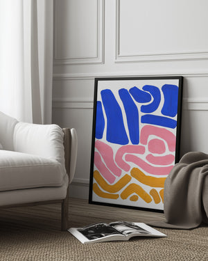 Tablou înramat „Pastel Tribal Maze” de Ejaaz Haniff
