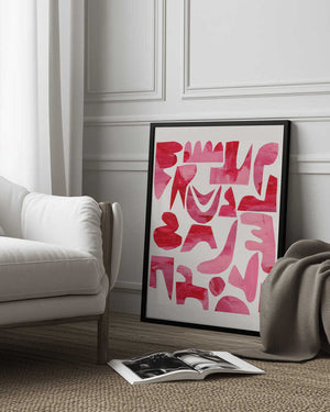 Tablou înramat „Pink Kiss Pieces” de Ejaaz Haniff