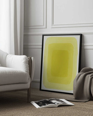 Tablou înramat „Yellow Watercolor Shapes #3” de jay stanley