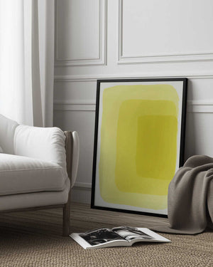 Tablou înramat „Yellow Watercolor Shapes #4” de jay stanley