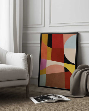 Tablou înramat „Warm Colors Bauhaus Geometry2” de Ana Rut Bre