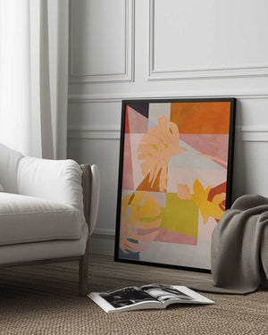 Tablou înramat „Organic Bauhaus Geometry Leaves” de Ana Rut Bre