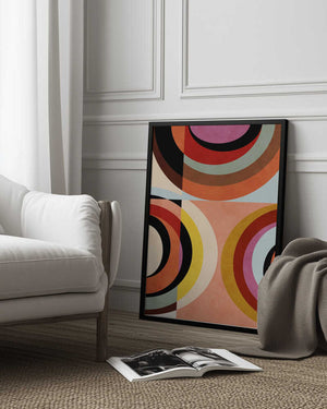 Tablou înramat „Warm Colors Bauhaus Geometry3” de Ana Rut Bre