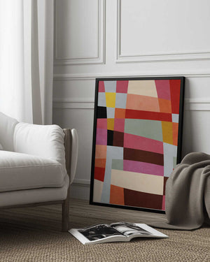 Tablou înramat „Warm Colors Bauhaus Geometry4” de Ana Rut Bre