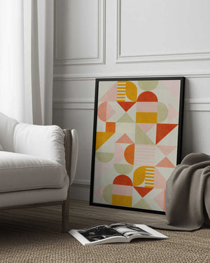 Tablou înramat „Bauhaus Fun Pastel” de Ana Rut Bre