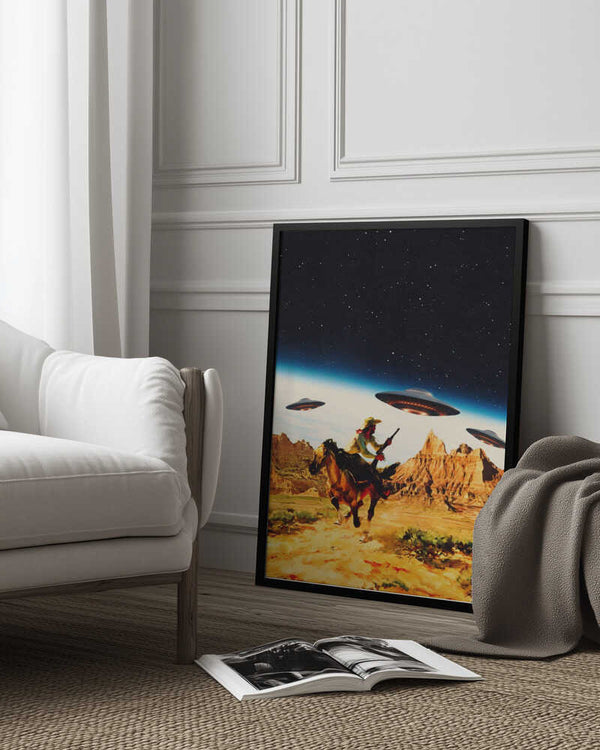 Tablou înramat „UFO Space Chase” de Taudalpoi