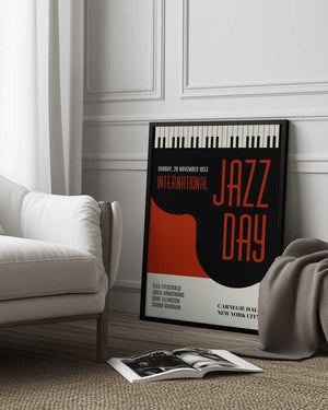 Tablou înramat „Jazzy Days   Dark Red” de Kubistika