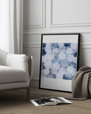 Tablou înramat „Blue Bubbles” de Louise van Terheijden